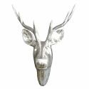Hertenkop wanddecoratie 49x39 cm zilver